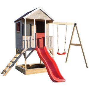 Drevený detský domček Veranda 350 cm s hojdačkou