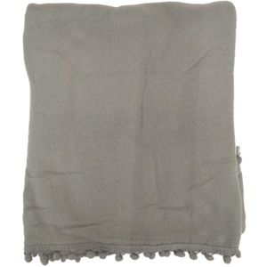 Flísová deka s brmbolcami 130x170 CL1903003 šedá