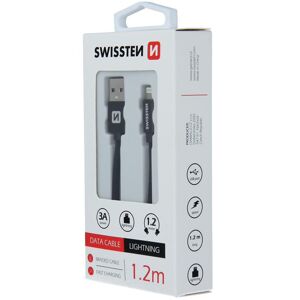 Kábel dátový Swissten Textile USB / Lightning 1,2 m čierny