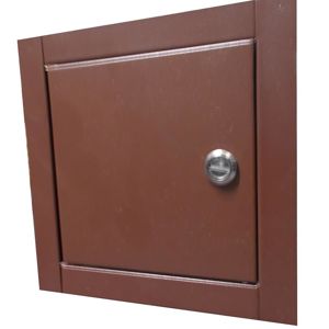 Komínové dvere s vložkou 14x14 hnedá
