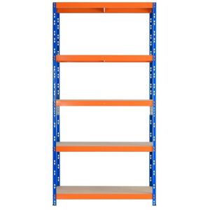 Kovový regál oranžový/modrý 195x100x50cm – 5 polic/300kg