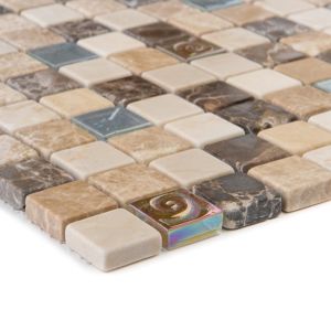 Obklad mozaika Marmor Java beige/Glas Relief 30x30x0,8