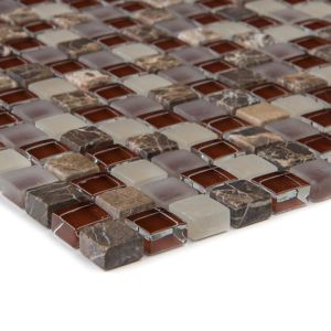 Obklad mozaika Marmor Java/Glasmix Bordeaux beige 30,5x30,5x0,8