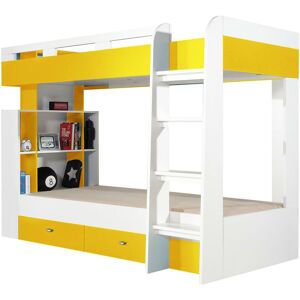 Poschodová posteľ MOBI M019 biely/žltá