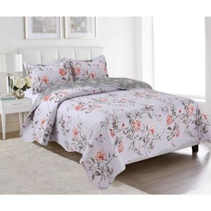 Prikrývka na posteľ  220x250 SH190505  fialový/kvety