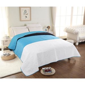 Prikrývka na posteľ Velvet 01 200x220 modrá/biely