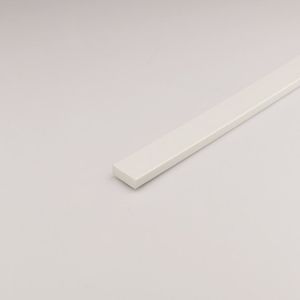 Profil plochý PVC biely 19x1000
