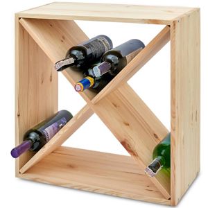 Regál drevený na víno, kríž - 52x25x52