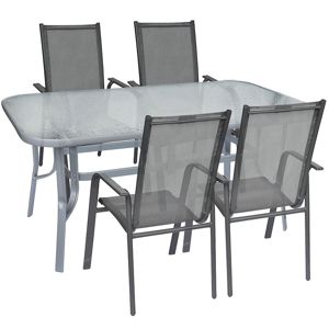 Sada stôl MT6008+ 4 vysoké stoličky TGS001 šedá