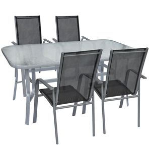 Sada stôl MT6008+ 4 vysoké stoličky TGS001 šedá