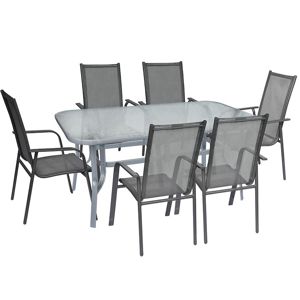 Sada stôl MT6008+ 6 vysokých stoličiek TGS001 šedá