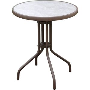 Sklenený stôl imitácia betónu hnedá