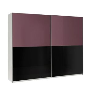 Skriňa Lux 11 fialová lesklá/čierna lesklá 244 cm
