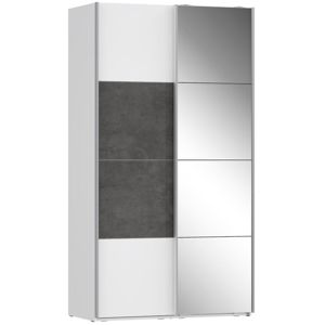 Skriňa Olivia 120 biela/beton/zrkadlo 1D