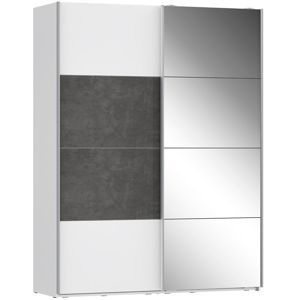 Skriňa Olivia 170 biela/beton/zrkadlo 1D