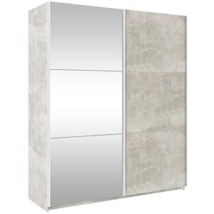 Skriňa Trend 130 cm beton svetlý/zrkadlo