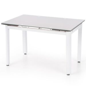 Stôl Alston 120/180 Sklo/Oceľ – Beżowy/Biely