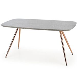 Stôl Barcano 160 Mdf/Oceľ – Popolavý/Zlatá Ružová