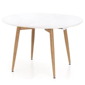 Rozkladací stôl Caliber 160/200x90cm Biely Mat/Dub San Remo/Naturalny