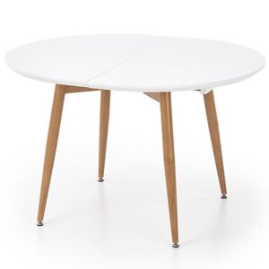 Rozkladací stôl Edward 120/200x100cm Mdf/Oceľ – Dub Med/Biely