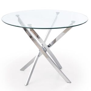 Stôl Raymond 100 Sklo/Oceľ – Bezfarebný/Chrom