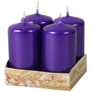 Svíčka adventní 4ks fialová