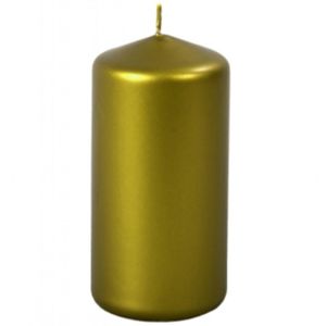 Svíčka valec metalik olivová