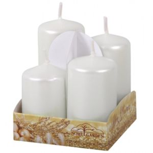 Svíčky adventní Stupňovité 4ks bílé