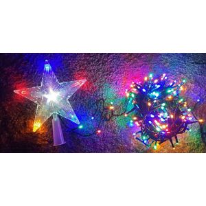 Vianočné osvetlenie 200L + špic 10L s hviezdou prog 107/19/LED MULT